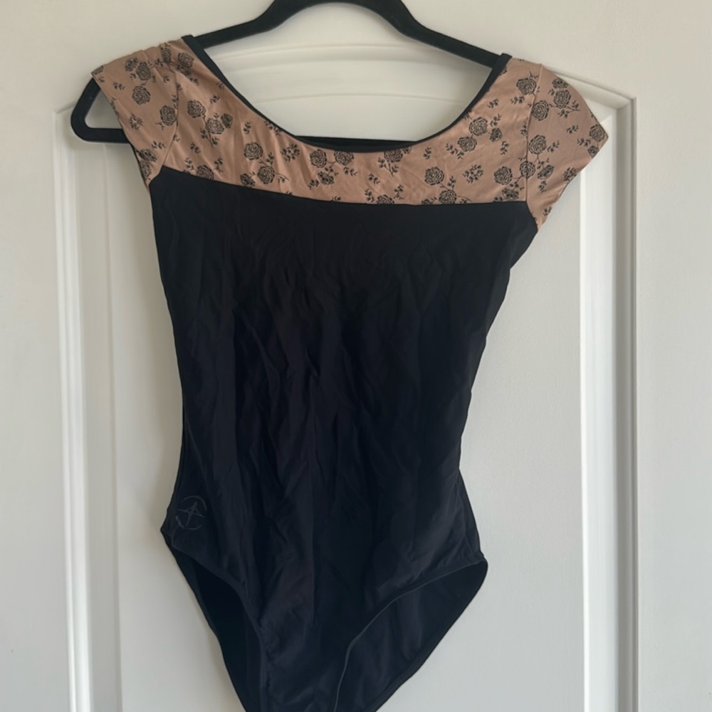 Wear Moi Black & Rose Gold Flower Women’s Leotard